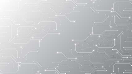 Grey white Abstract technology background, Hi tech digital connect, communication