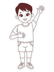 little boy saludating