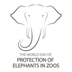 World Day for the Protection of Elephants in Zoos, vector art illustration.