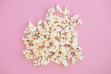 popcorn on pink background