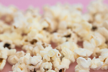 popcorn on pink background