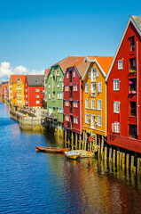 Panoramic view of beautiful city Trondheim, Norway