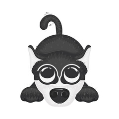 Isolated cute black dog cartoon character Vector