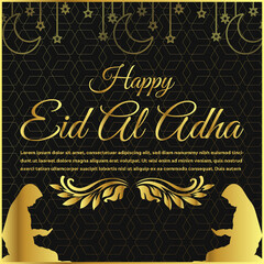 Fototapeta na wymiar Happy Eid Ul Adha Social Post Template