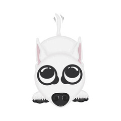 Isolated cute bull terrier dog cartoon character Vector