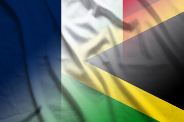 France and Jamaica national flag transborder contract JAM FRA