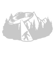 Naklejka premium Aliens Bigfoot Entführung UFO 