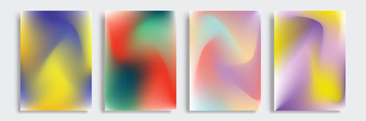 Set of light blurred backgrounds with modern abstract blurred color gradient patterns. Templates collection for brochures, posters, banners, flyers and cards. Vector illustration. © semarjowodesign