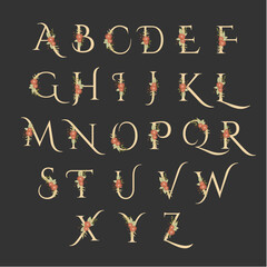 beautiful floral alphabet
