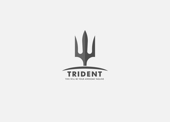 Black And White Trident Pencil Logo Design Template