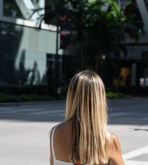 woman walking on the street