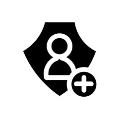 person privacy protection security shield solid icon