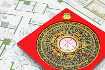 Antique chinese feng shui compass 