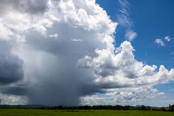 blue sky and rain storm clouds in Brazil