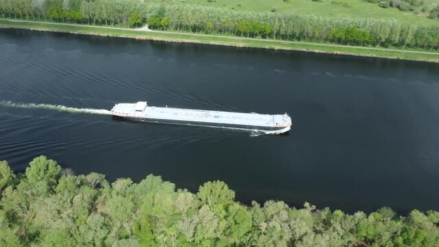 Aerial view of the Schelde Rijn Canal between Dinteloord and Nieuw Vossemeer in the Netherlands