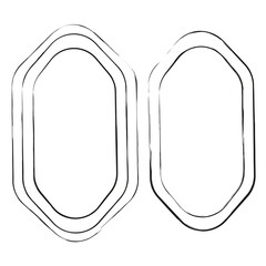 Exclusive frames, figures. Hand drawn old sketch. Design element. Modern art. stock image.