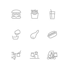 ハンバーガーショップ　アイコンセット