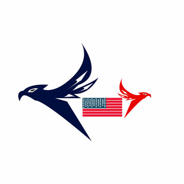 American flag with eagle background.