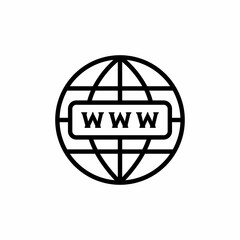 Simple world globe web page or browser template black icon. Planet Earth. Www flat isolated symbol, sign for: illustration, outline, logo, mobile, app, design, web, dev, ui, ux, gui. Vector EPS 10