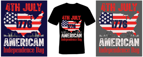 4th july 1776 American independence day T-shirt design for American