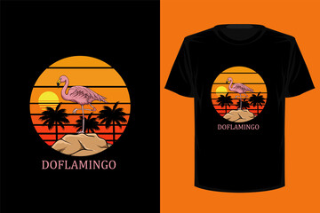 Flamingo retro vintage t shirt design