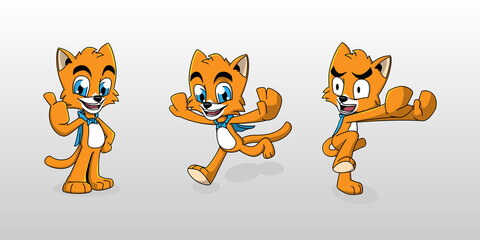 Cat Mascot Vector Illustration Design Bundle