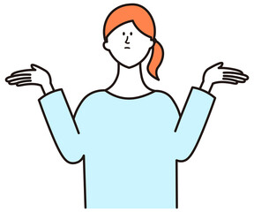 悩んでいる女性のイラスト素材