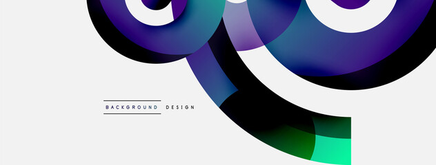 Round shapes circles and other geometric forms. Vector illustration for wallpaper banner background card or landing page