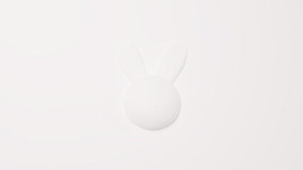 白い背景にシンプルなうさぎの形。2023年年賀状素材。（横長）