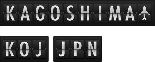 kagoshima airport information display for tourism in Japan
