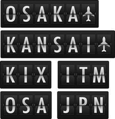 osaka airport information display for tourism in Japan
