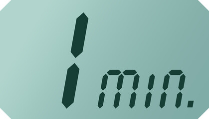 Simple 1 minute digital timer clock icon 