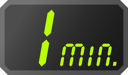 Simple 1 minute digital timer clock icon 