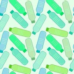 Coloured seamless plastic bottle pattern for packaging and fabrics and kids and kitchen and sports and notebooks