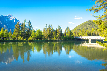 Fototapeta premium River view against the blue sky