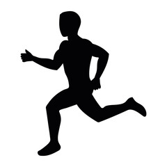 man running black silhouette style