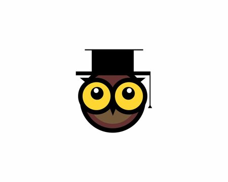 Icon owl with graduation hat vector