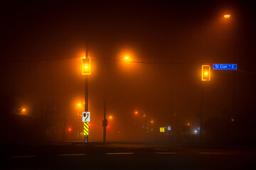 Foggy night on the street