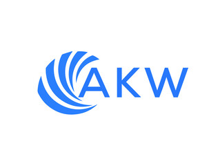 AKW Flat accounting logo design on white background. AKW creative initials Growth graph letter logo concept. AKW business finance logo design.
