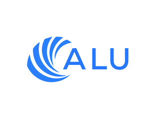 ALU Flat accounting logo design on white background. ALU creative initials Growth graph letter logo concept. ALU business finance logo design.

