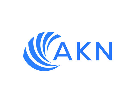 AKN Flat accounting logo design on white background. AKN creative initials Growth graph letter logo concept. AKN business finance logo design.
