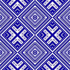 vintage ethnic cloth pattern vector design with illustrator blue and white