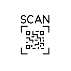 Scan a qr code. Pixel perfect, editable stroke line icon
