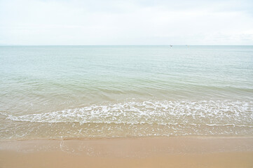 sea and sand with blue sky, natural background