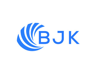 BJK Flat accounting logo design on white background. BJK creative initials Growth graph letter logo concept. BJK business finance logo design.
