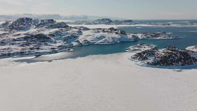 Drone Flight Over Ice Towards Coast By Sissiiut