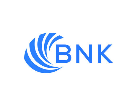 BNK Flat accounting logo design on white background. BNK creative initials Growth graph letter logo concept. BNK business finance logo design.
