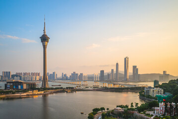 Naklejka premium scenery of macau at west bay lake in china