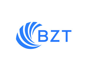 BZT Flat accounting logo design on white background. BZT creative initials Growth graph letter logo concept. BZT business finance logo design.
