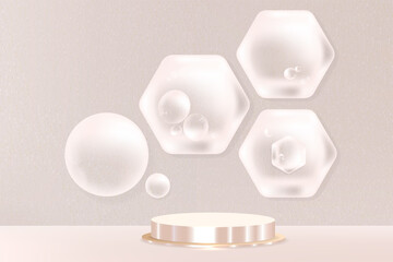 White water, Luxury background for health care or beauty product display with copy space, illustration vector.